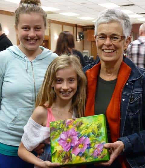 Cindy pictured with the young lady that purchased "Alberta Rose".